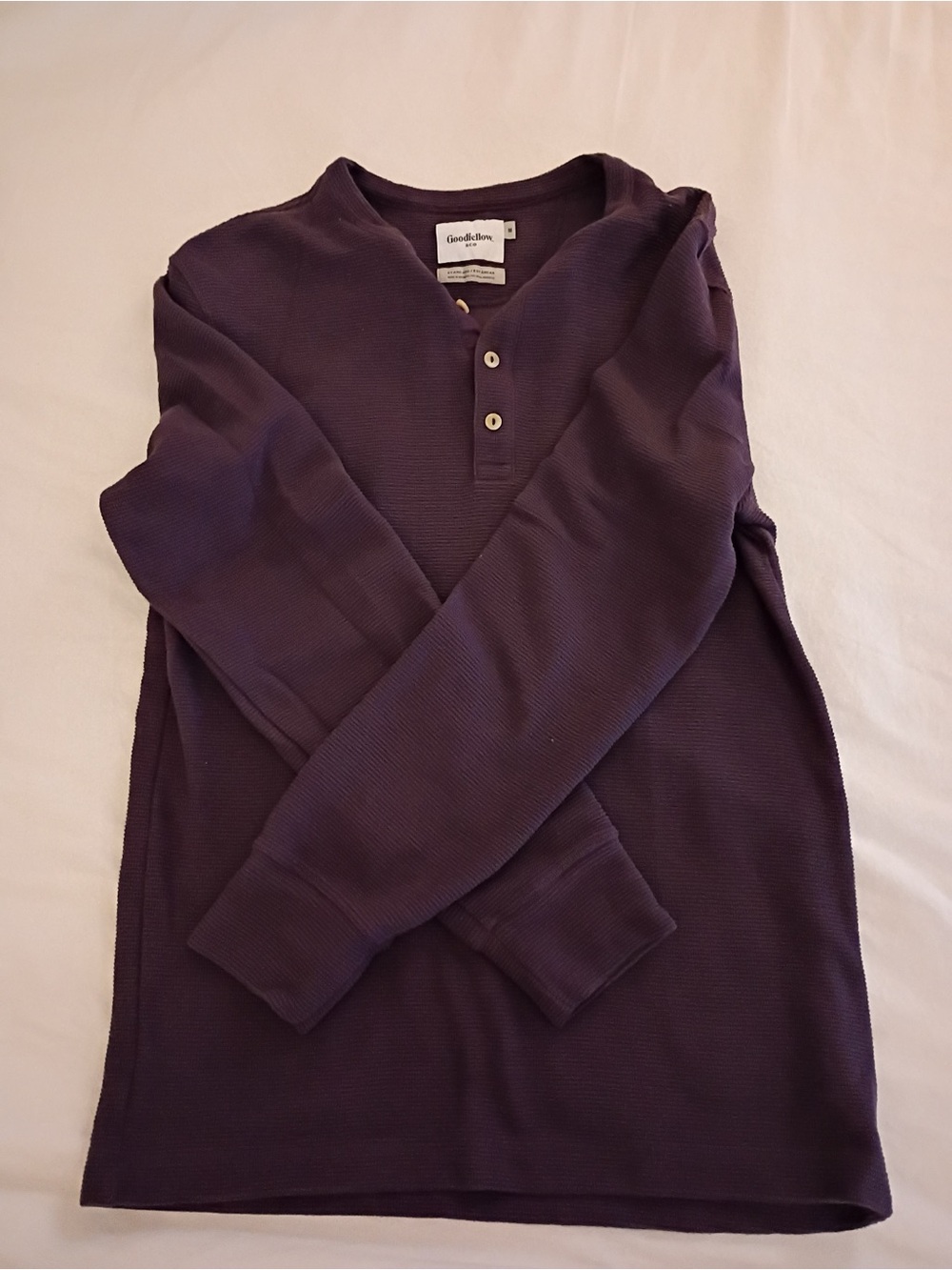 Goodfellow & Co Deep Plum Waffle Henley
